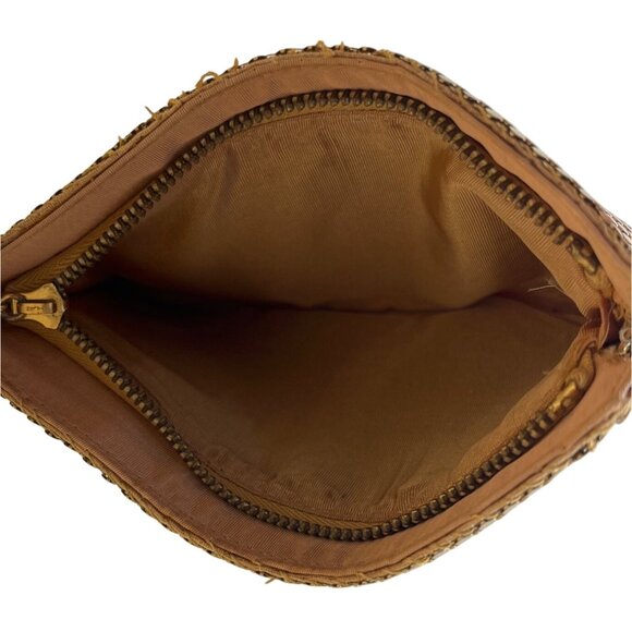 Vintage Gold-Tone Metal Mesh Zippered Pouch Clutch Bag Sz S - Picture 6 of 7